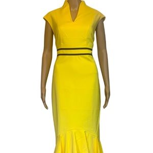 Yellow NY & Co Sleeveless Trumpet Dress Womens Size 12
